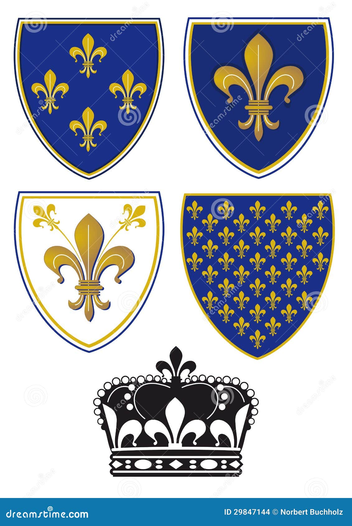 fleur-de-lis escutcheons