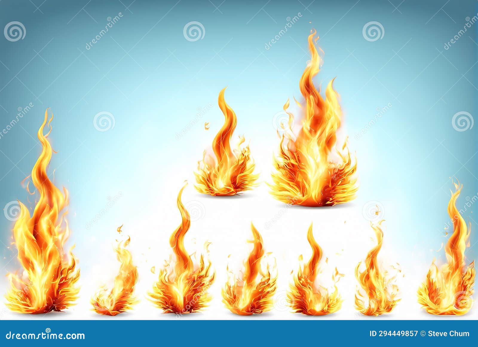Various Forms of Burning Flame Materials Stock Image Image of cartoon