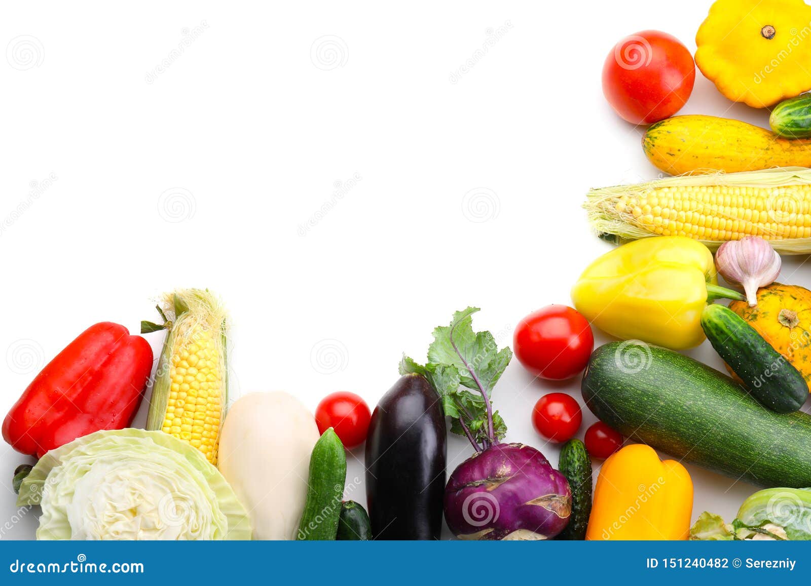 Various Fresh Vegetables on White Background Stock Photo Image of
