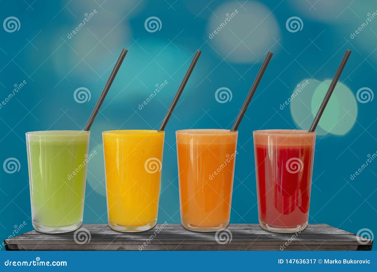 Various Freshly Squeezed Fruits Juices on the Table Stock Image Image