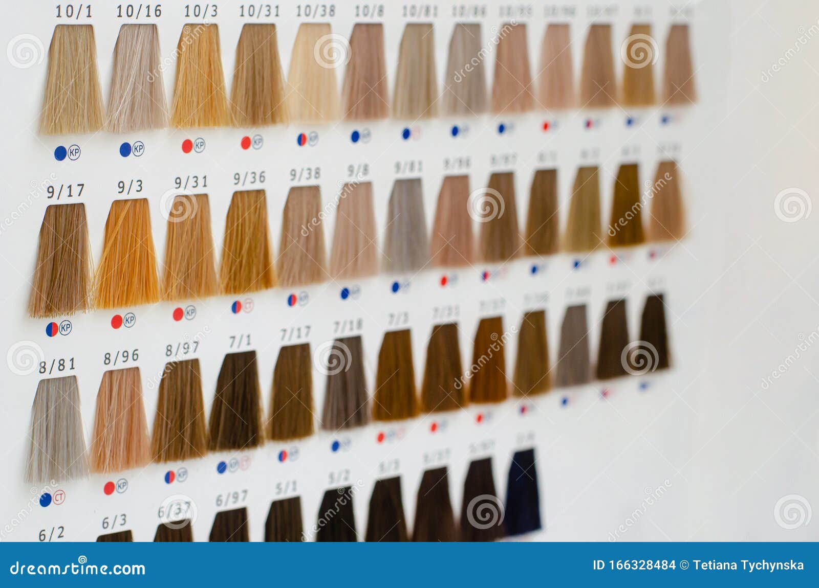 various hair dye sample chart hair coloristic stock photo image of