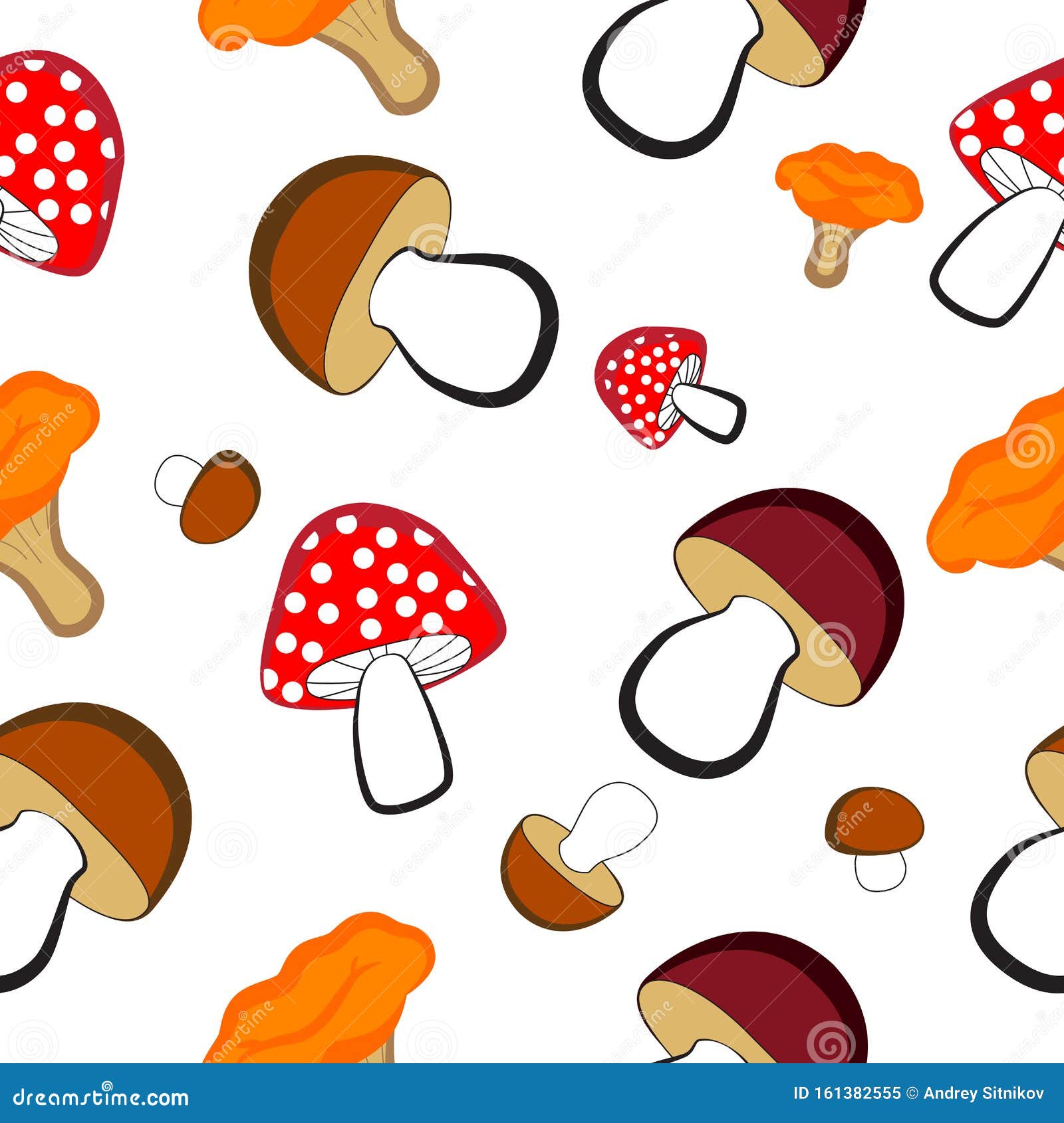 Various hat mushrooms. stock vector. Illustration of organic 161382555