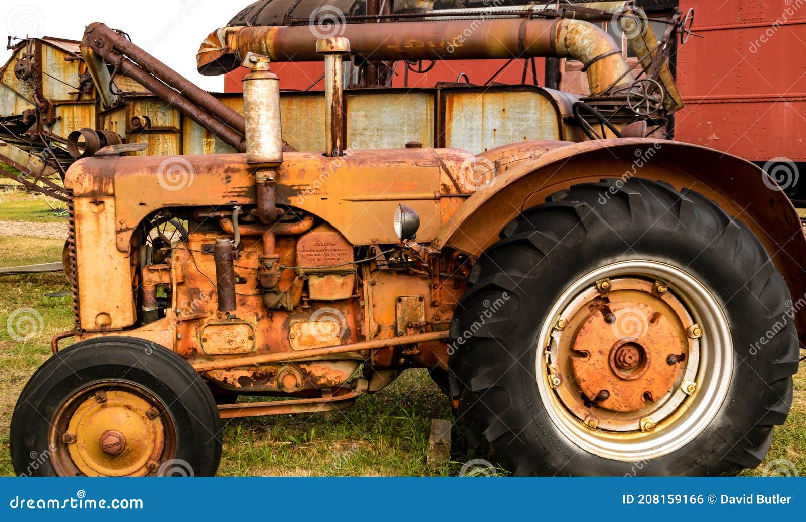 Various Historical Farming Equipment on Display. Big Valley Alberta
