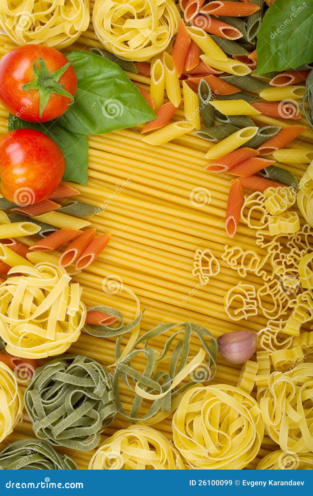 Various Italian Pasta Background Stock Image Image of cuisine, background 26100099