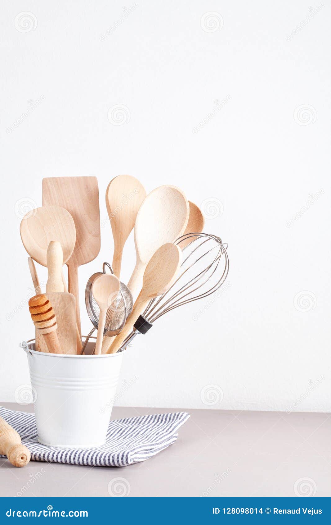 Various Kitchen Utensils. Recipe Cookbook, Cooking Classes Conce Stock