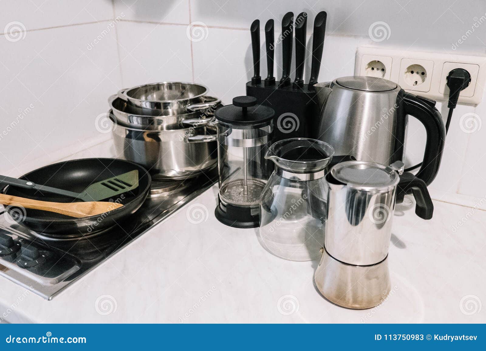 Various kitchen utensils stock image. Image of ware 113750983