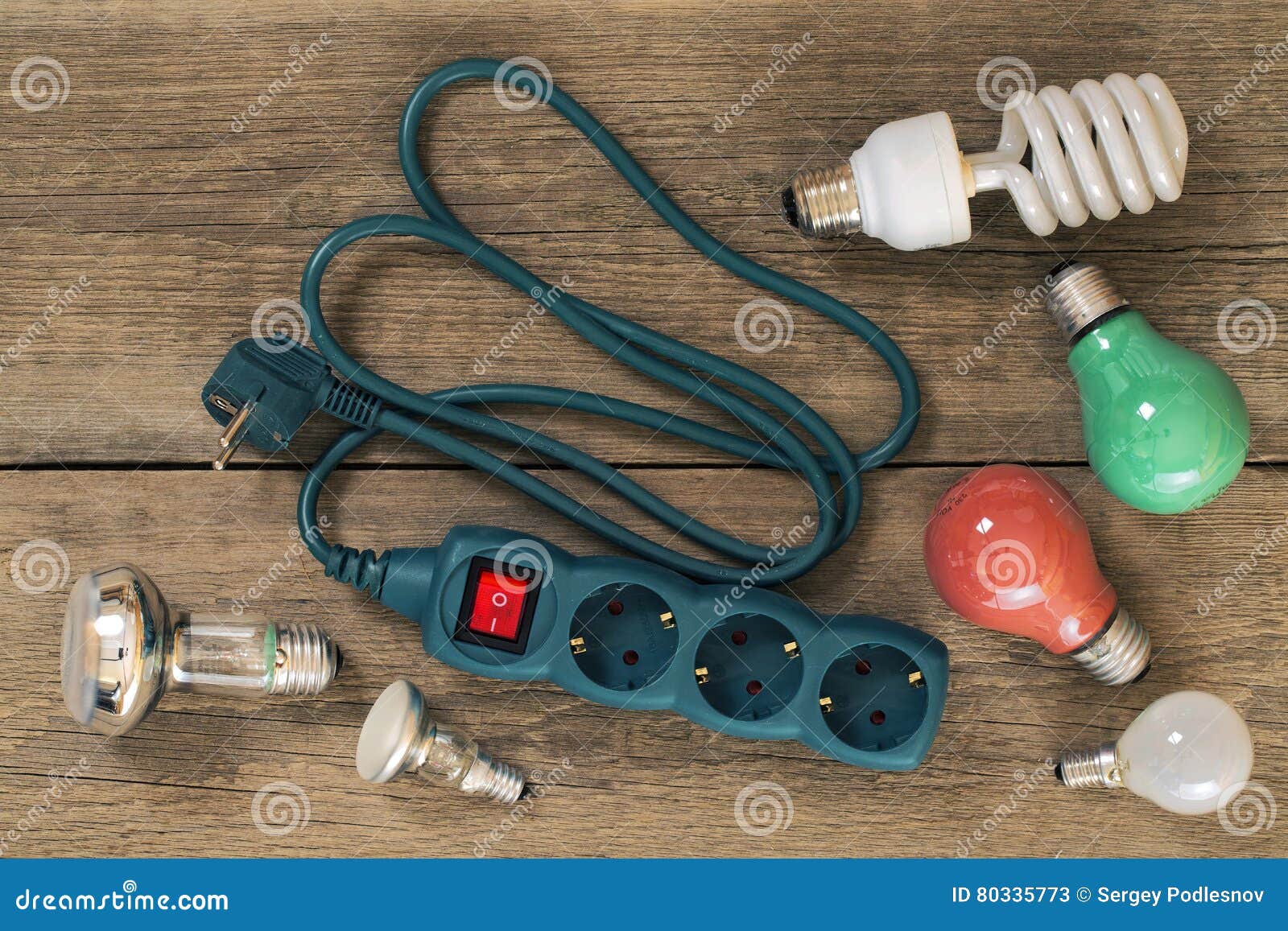 Various Lamps and Multi-outlet Extension Cord Stock Image - Image of plug,  savings: 80335773