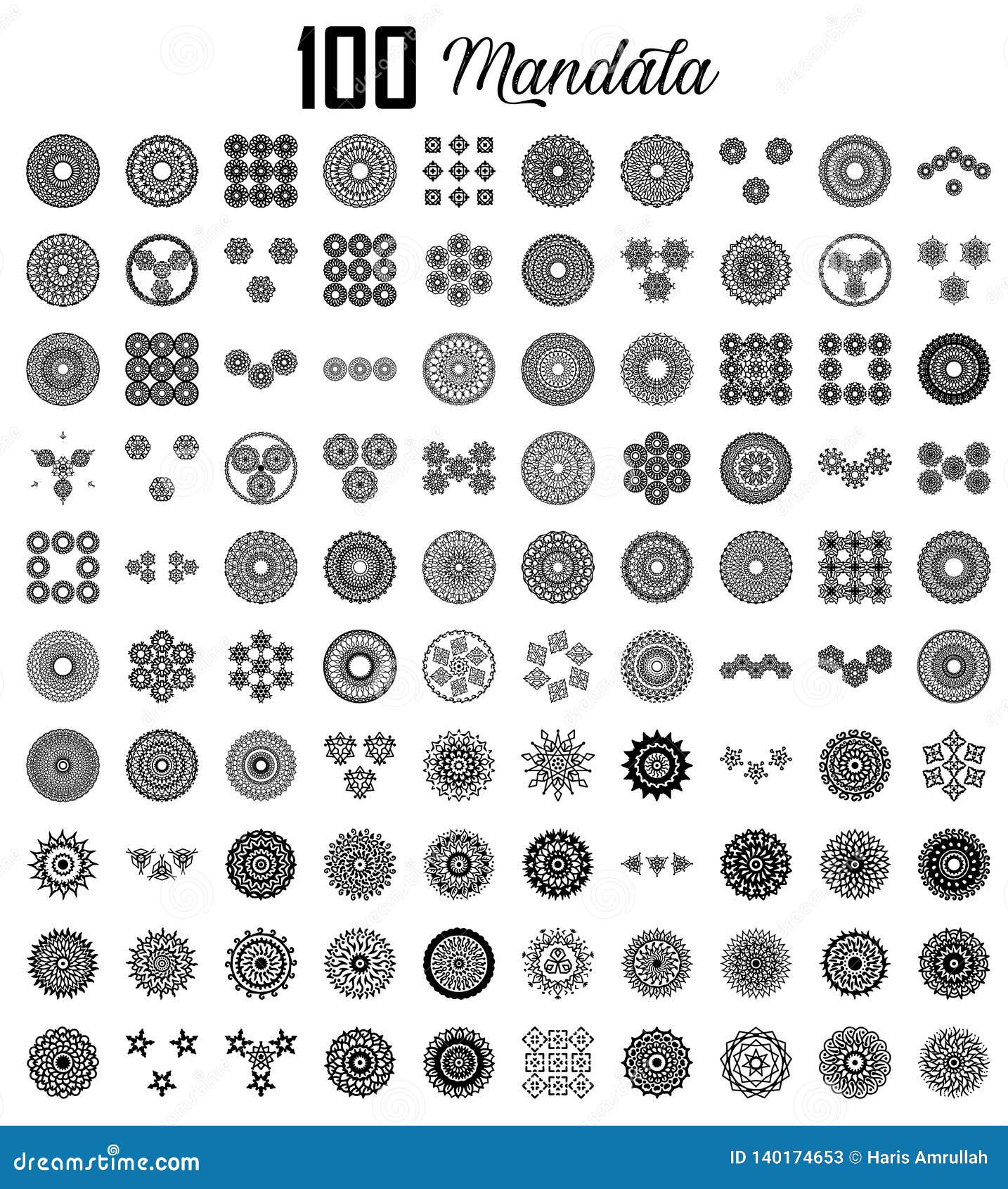 various mandala collections of 100 sets