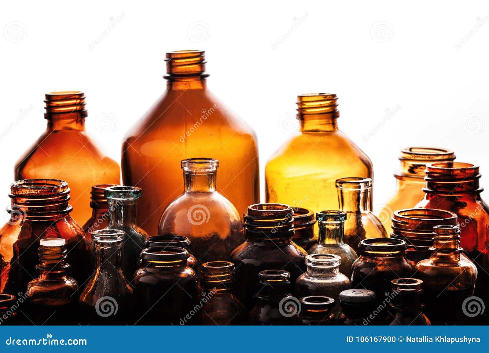 Various Medical Apothecary Bottles. Stock Photo Image of illness