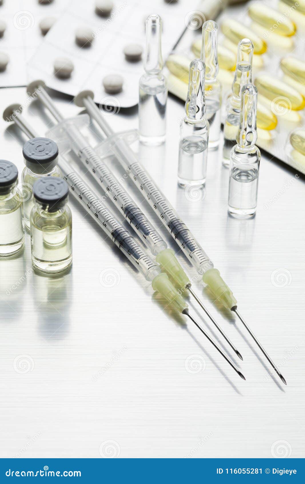 Various Medications As Injections and Tablets Stock Image Image of