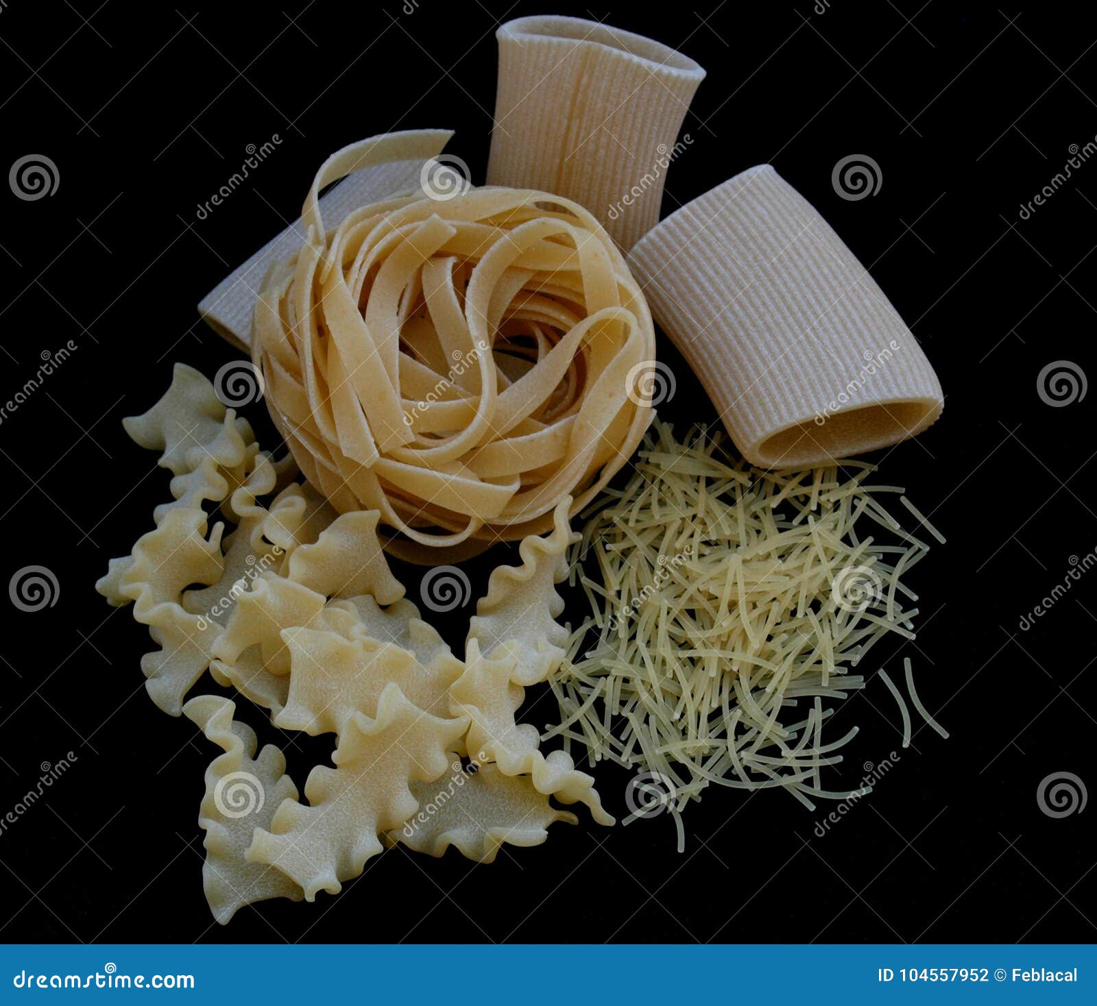 pasta on black background. tradotional food concept