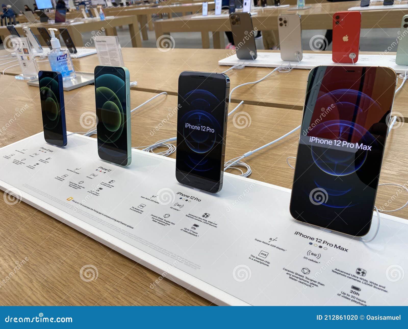 Various Models of Apple Iphone 12 Models on a Store.display Editorial