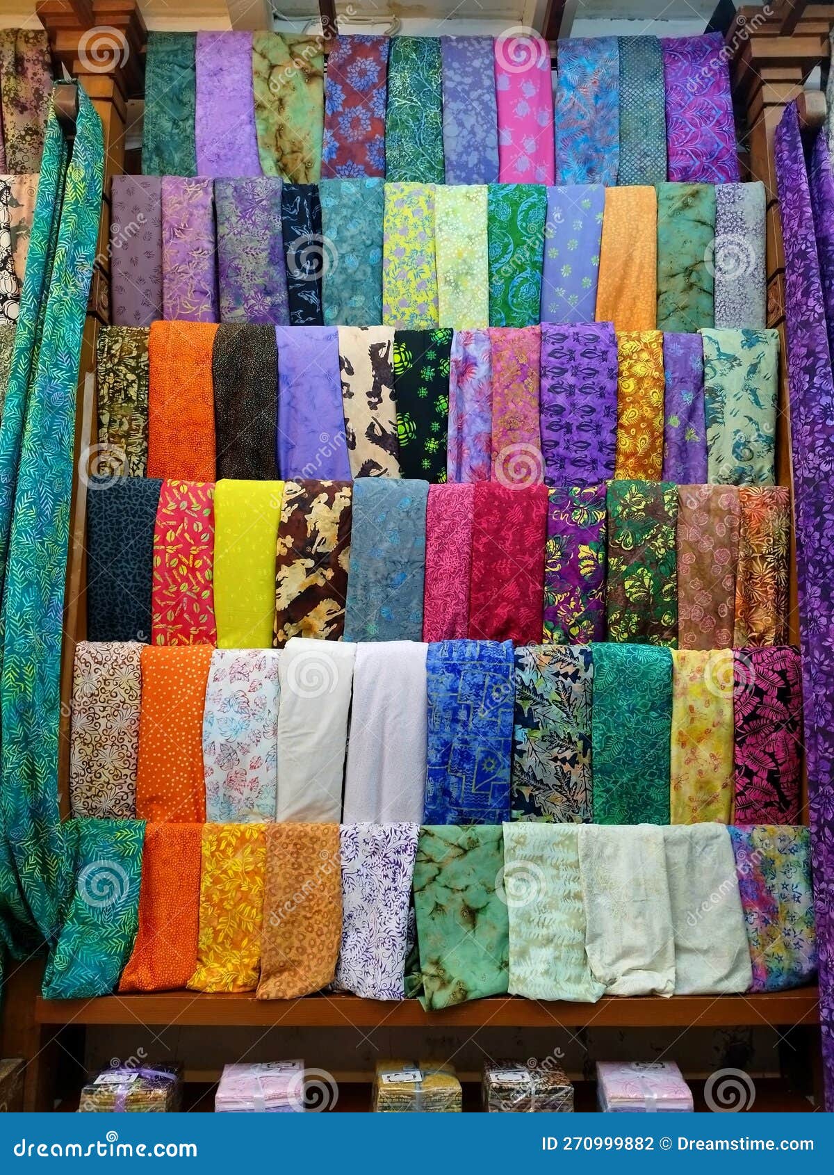 Various Motifs of Balinese Batik Cloth. Stock Photo Image of
