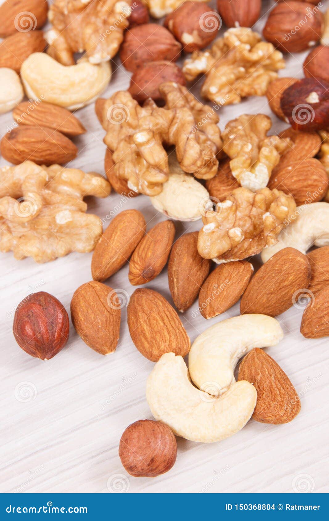 Various Nuts and Almonds Containing Healthy Natural Vitamins and