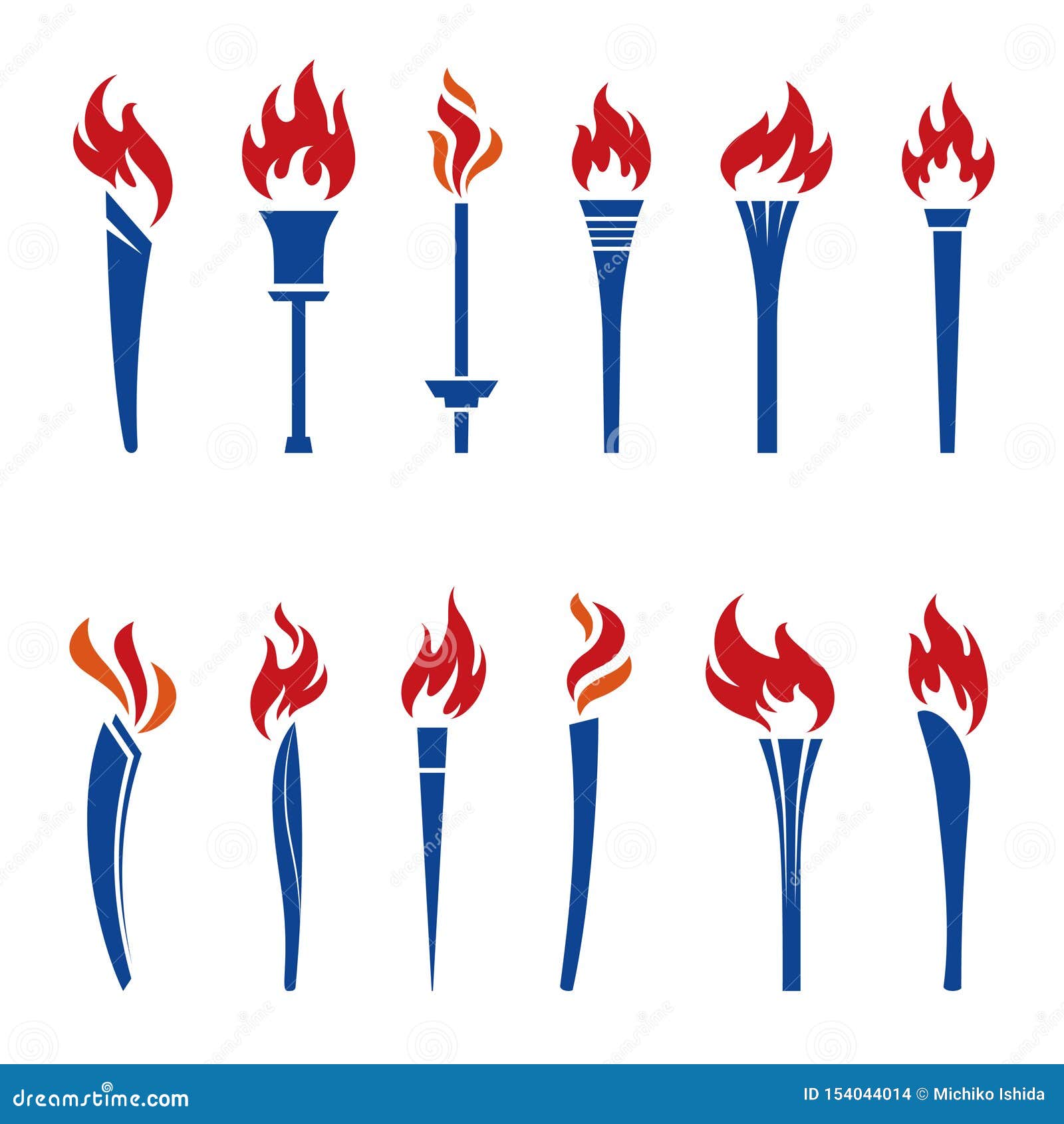 Olympic Torches Cartoon Vector 8113117