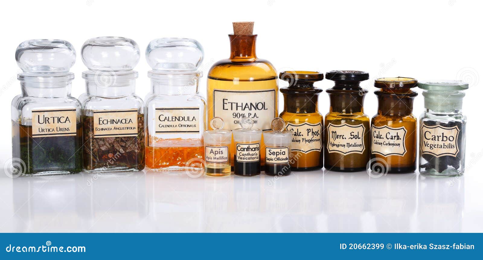 Various Pharmacy Bottles of Homeopathic Medicine Stock Image Image of