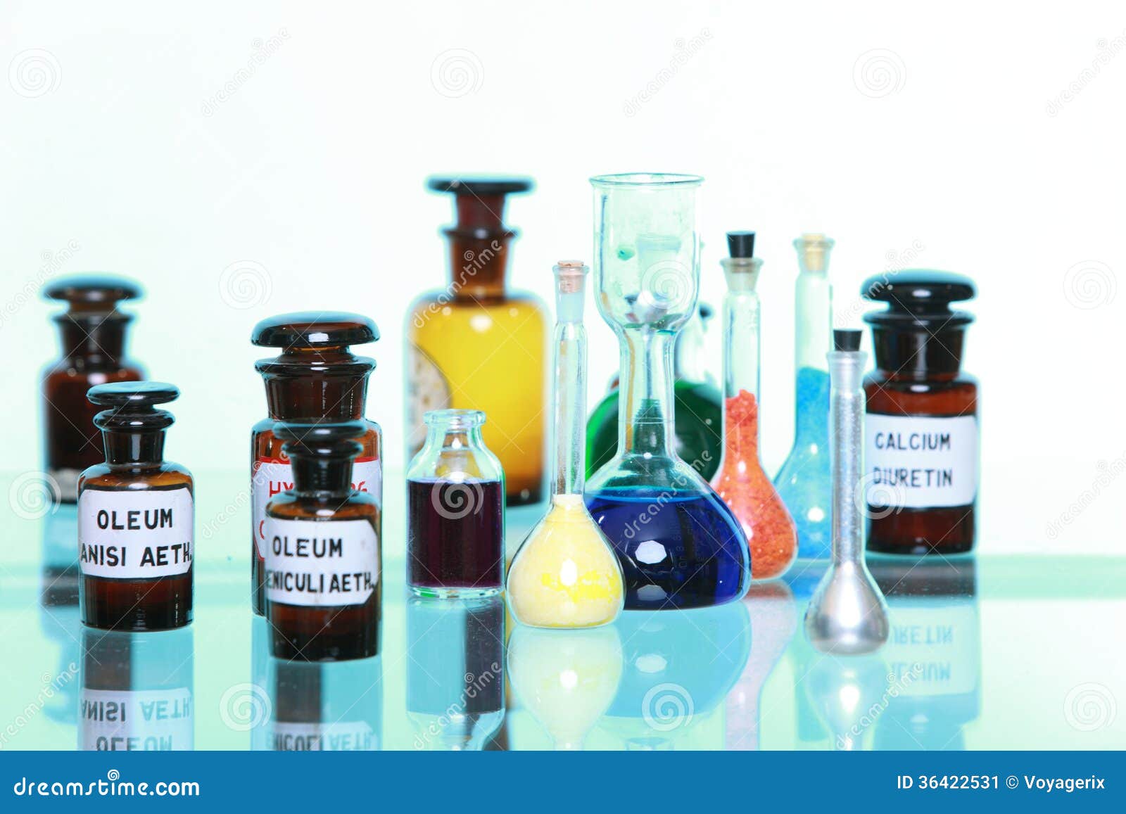 various pharmacy medicine bottles 