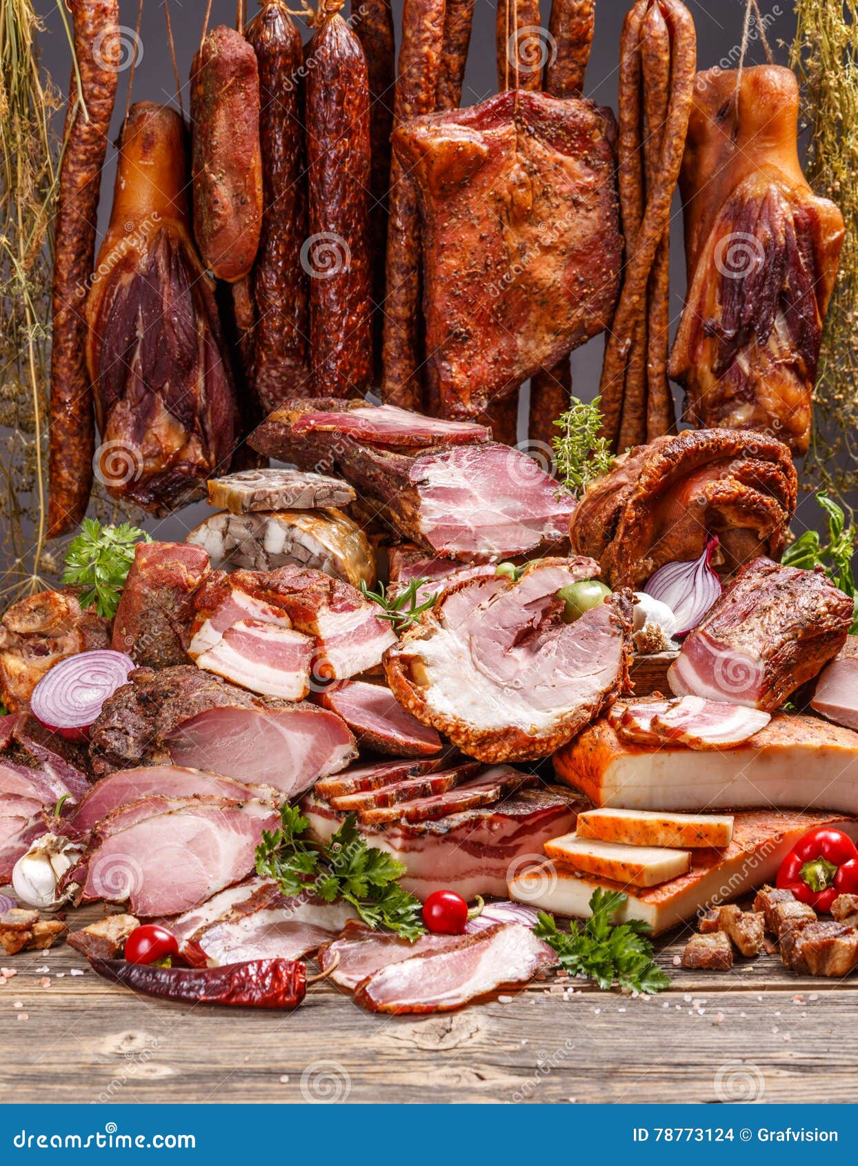 Various Pork Meat Products Royalty-Free Stock Image | CartoonDealer.com