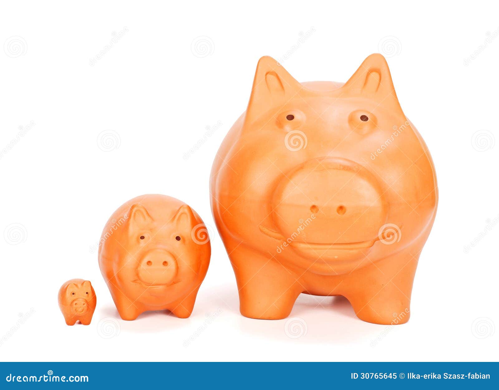 Various sized piggy banks stock image. Image of investment 30765645