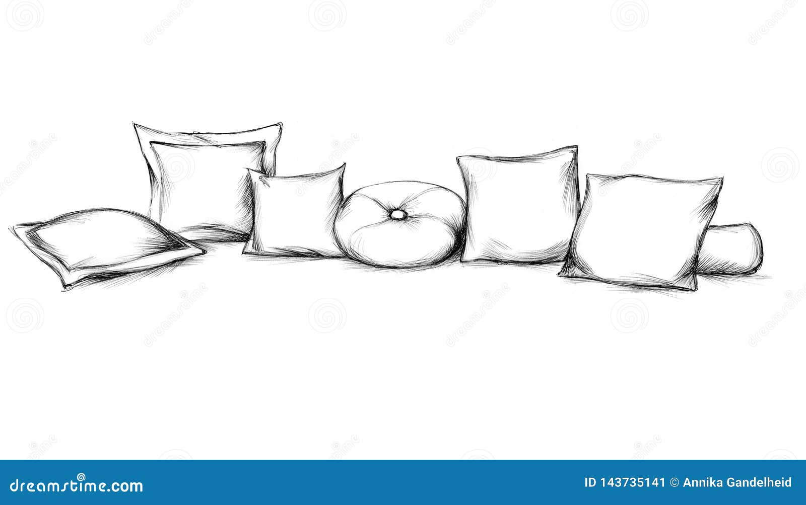 Various sofa cushions stock illustration. Illustration of white 143735141