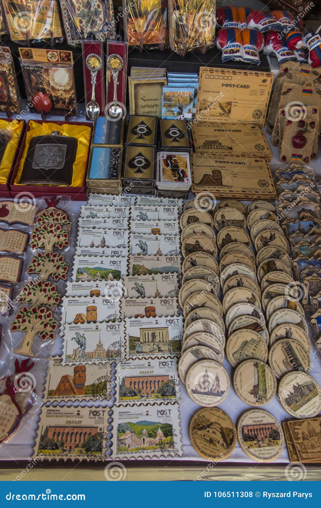 Souvenirs from Armenia with Pomegranate Motif Editorial Stock Photo