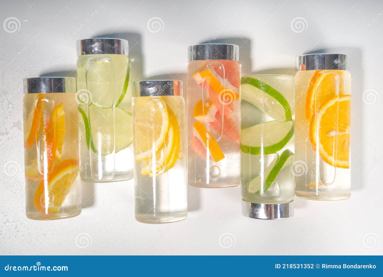 various summer infused water bottles