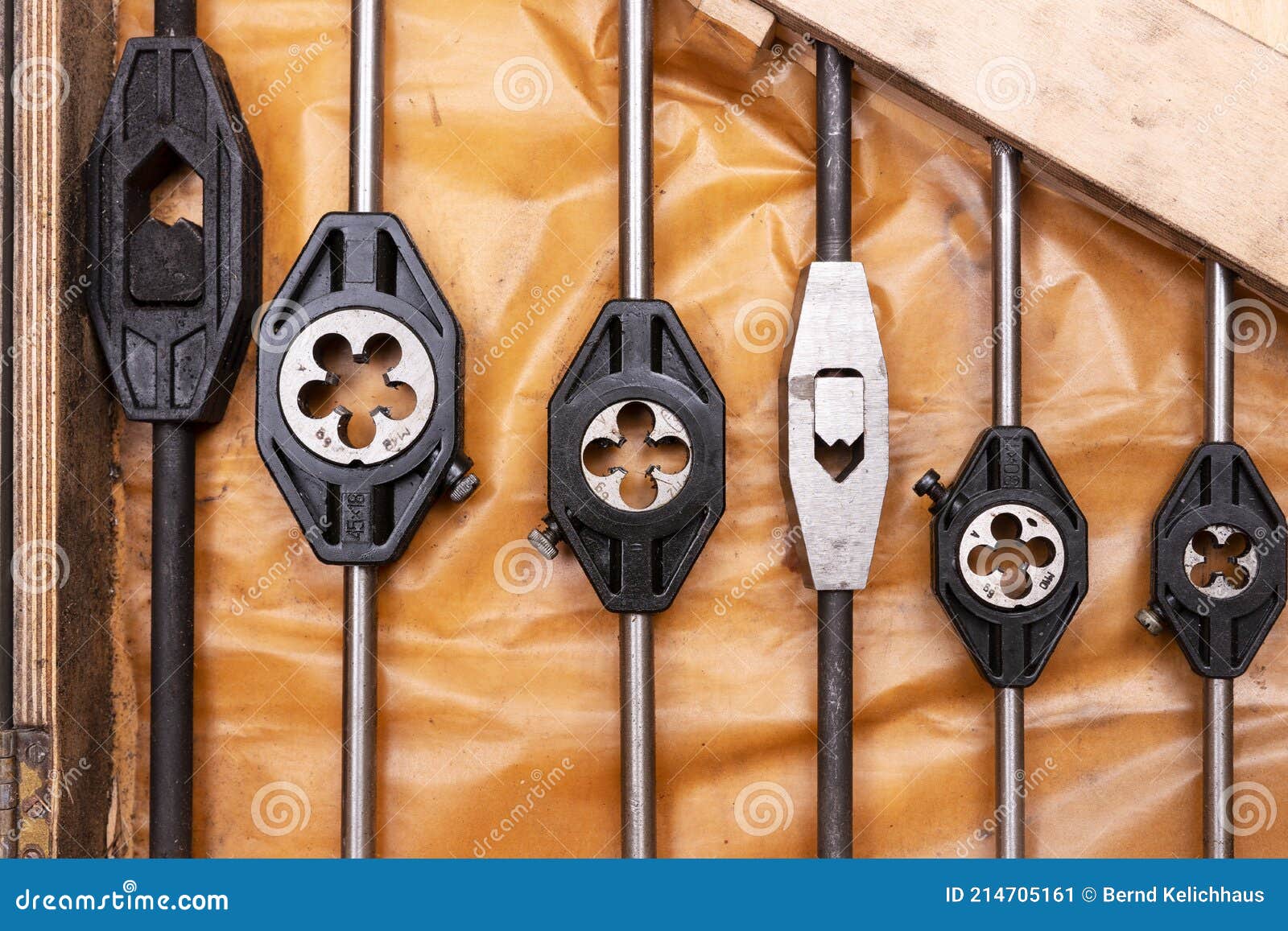 Various Thread Cutters in a Wooden Box Stock Image Image of vintage