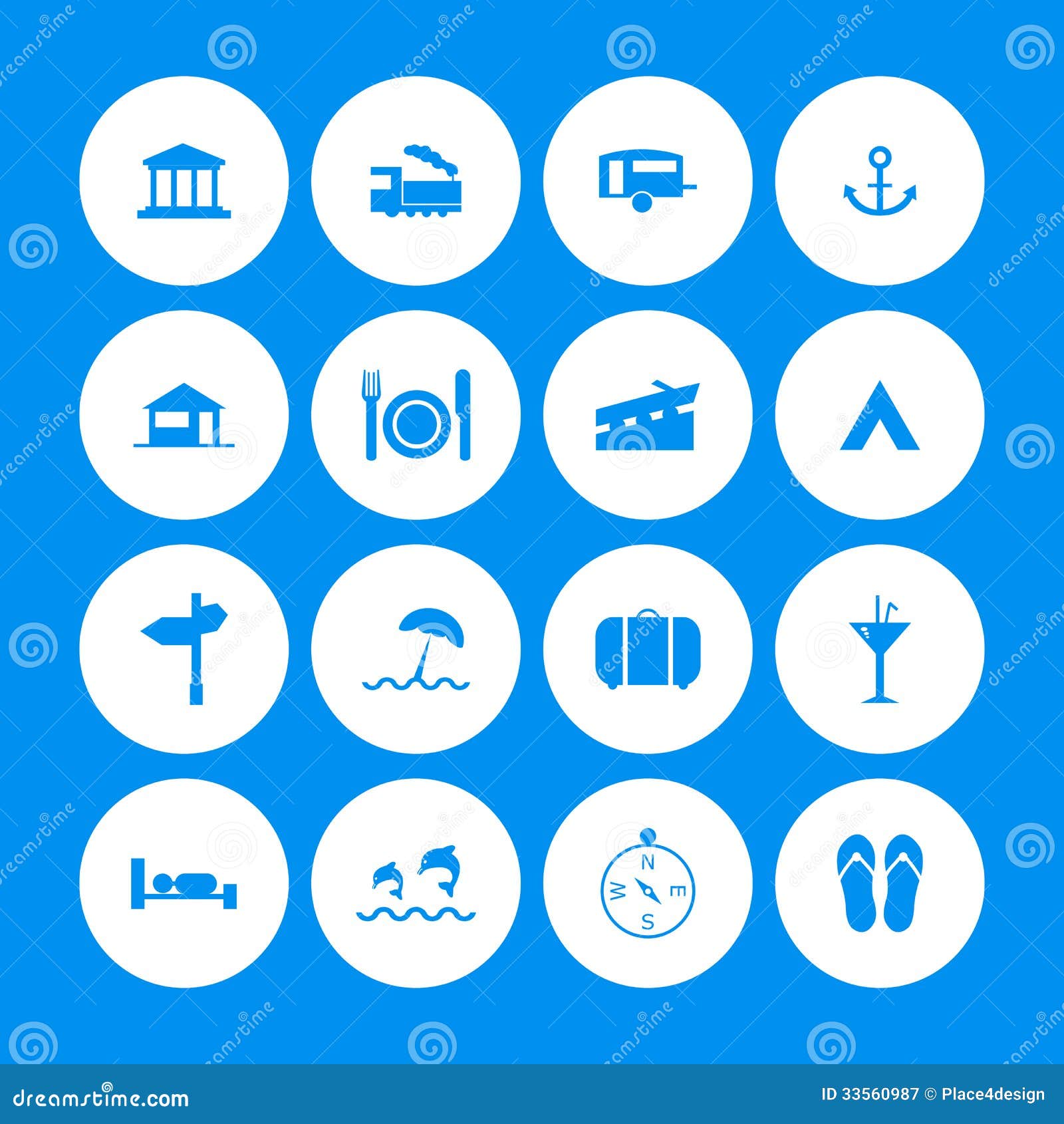 various travel icons royalty free stock photography