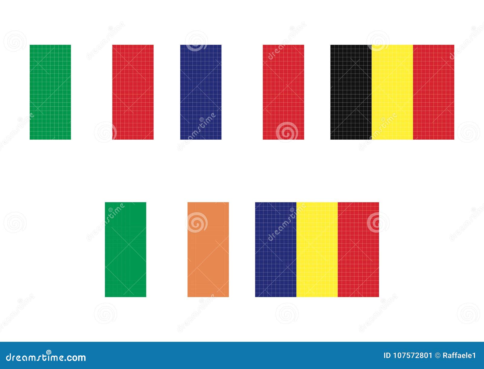 Various Tricolor Flags With Vertical Stripes Stock Vector Illustration Of Black Flag 107572801