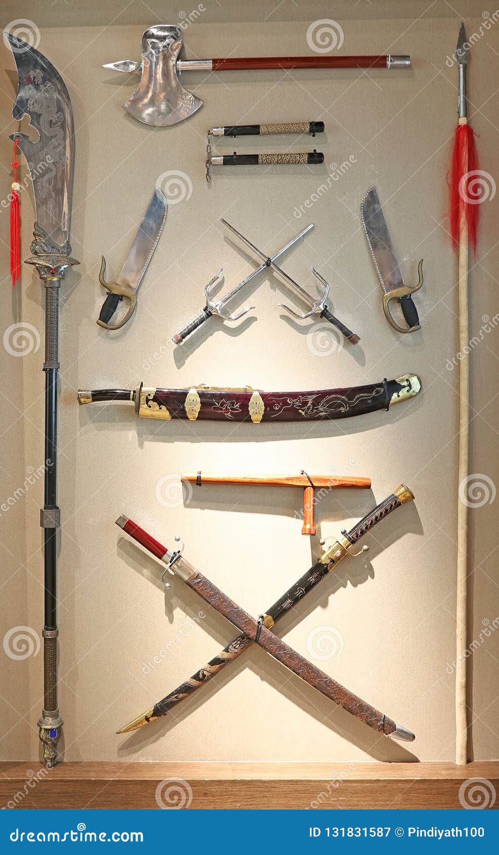 Various Type Chinese Martial Arts Weaponry Displayed Madame Tussauds Hong Kong Chinese Martial Arts Weapons Display 131831587 
