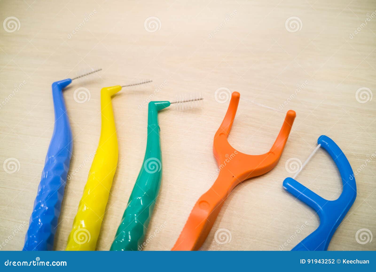 Various Type of Floss and Interdental Brushes Stock Photo Image of