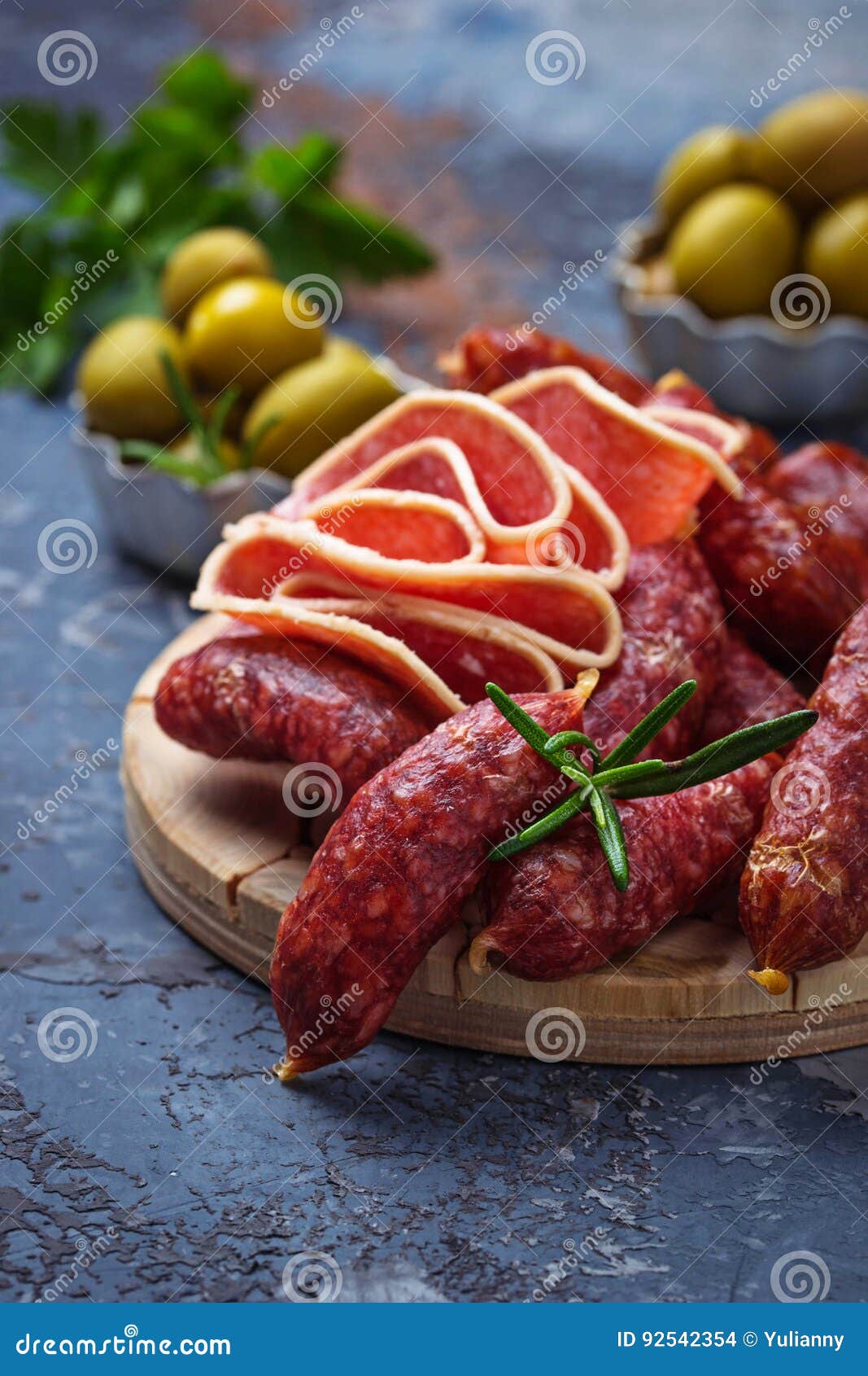 Various Type of Italian Salami Stock Photo Image of food, sliced