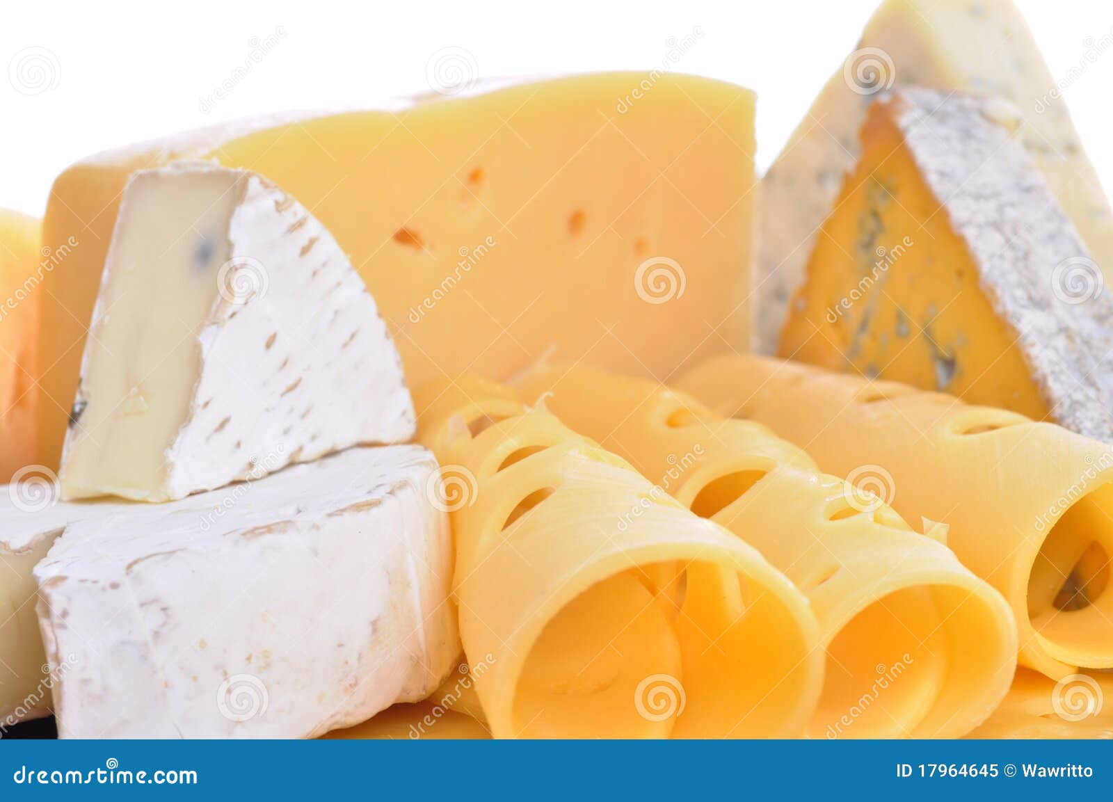 Various Types of Cheese Composition Isolated Stock Image Image of