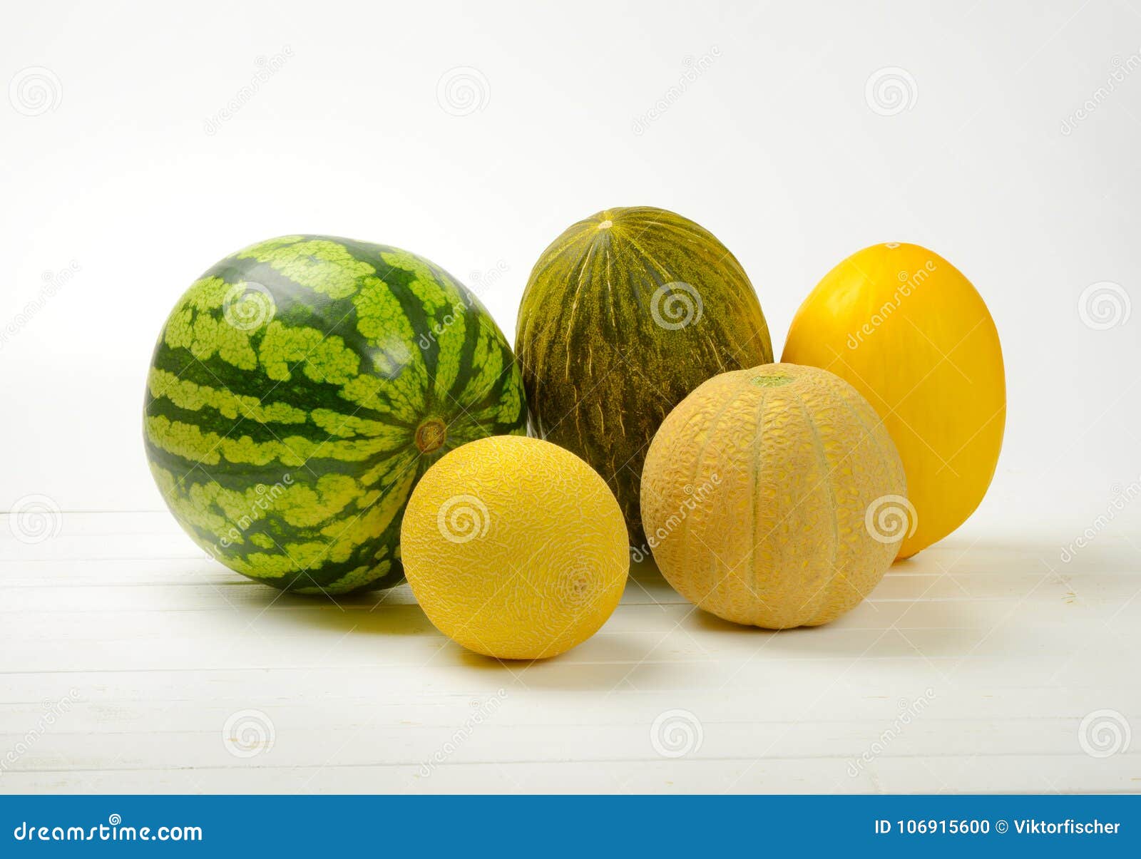 Ripe melon varieties stock photo. Image of muskmelon 106915600
