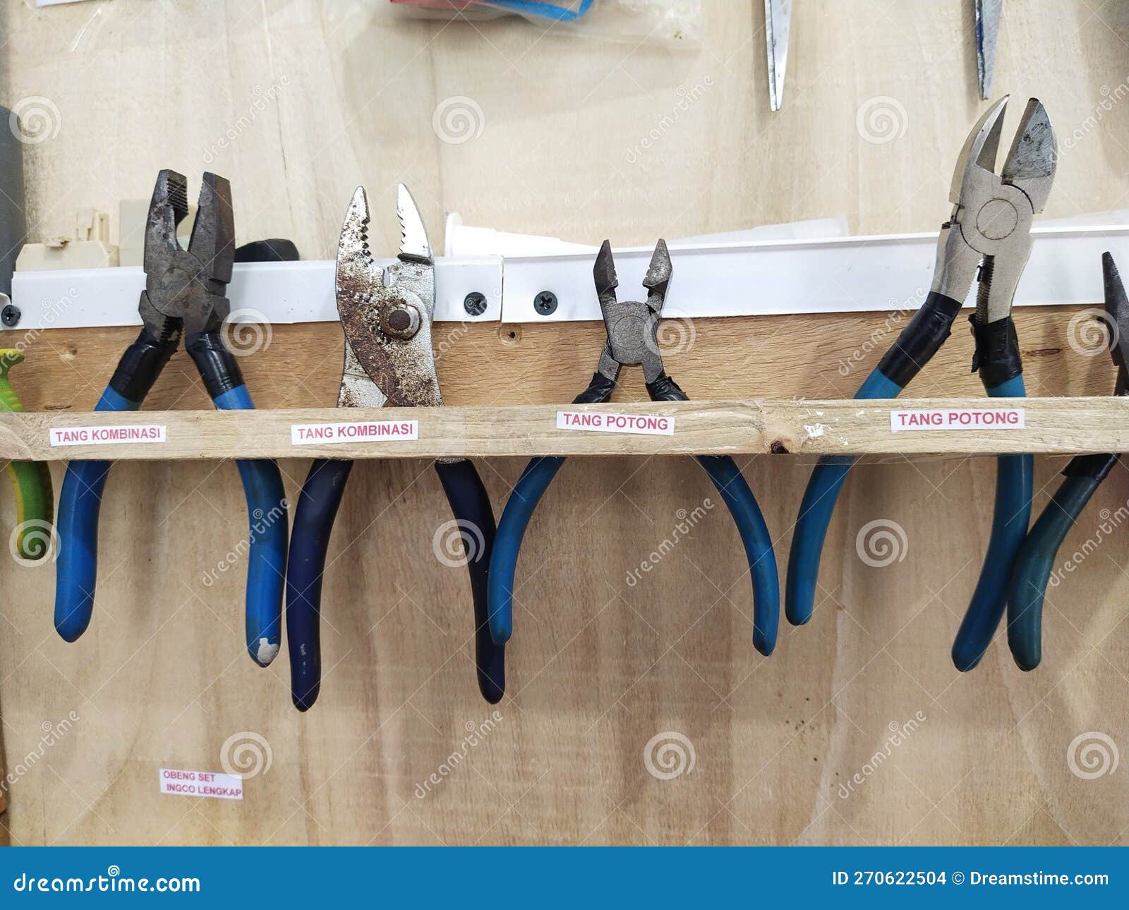 Various Types of Pliers in the Technician& X27;s Equipment Display