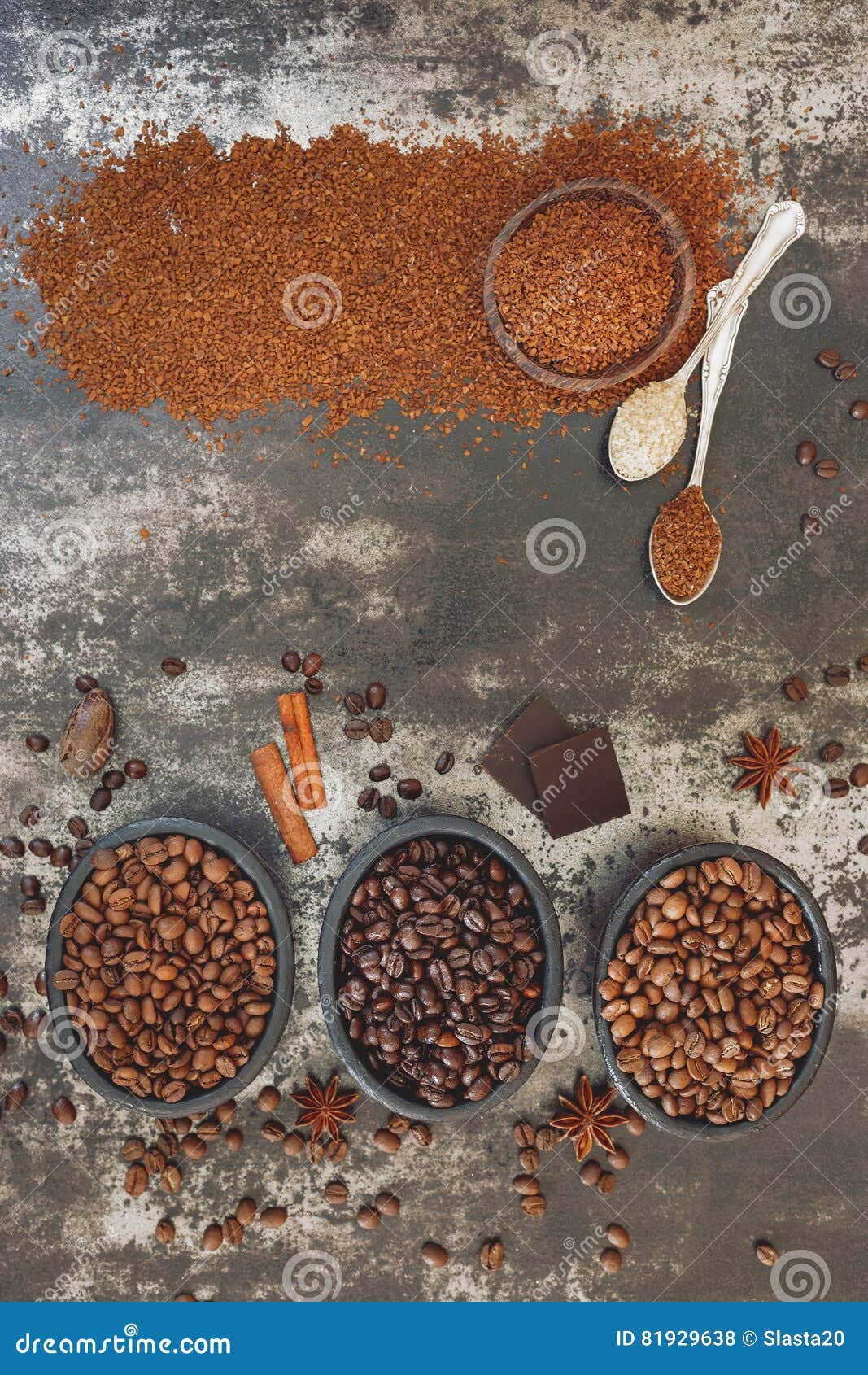 Various Types Of Roast Coffee Beans Stock Photo Image of