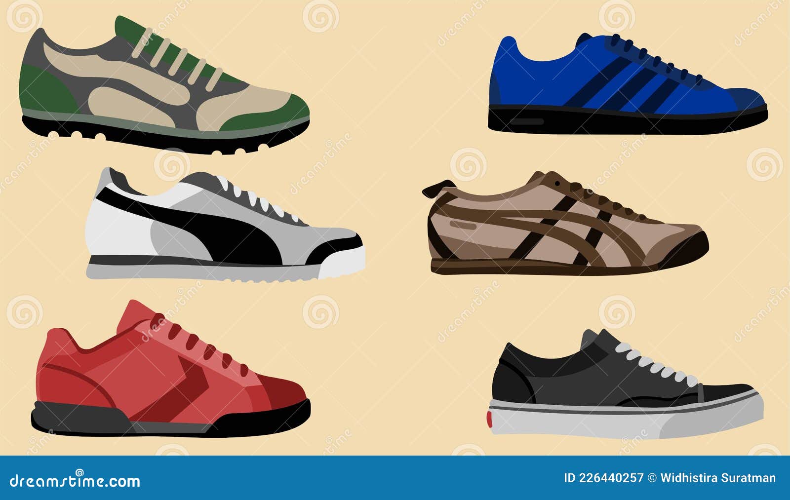 Various types of shoes stock vector. Illustration of magazines - 226440257