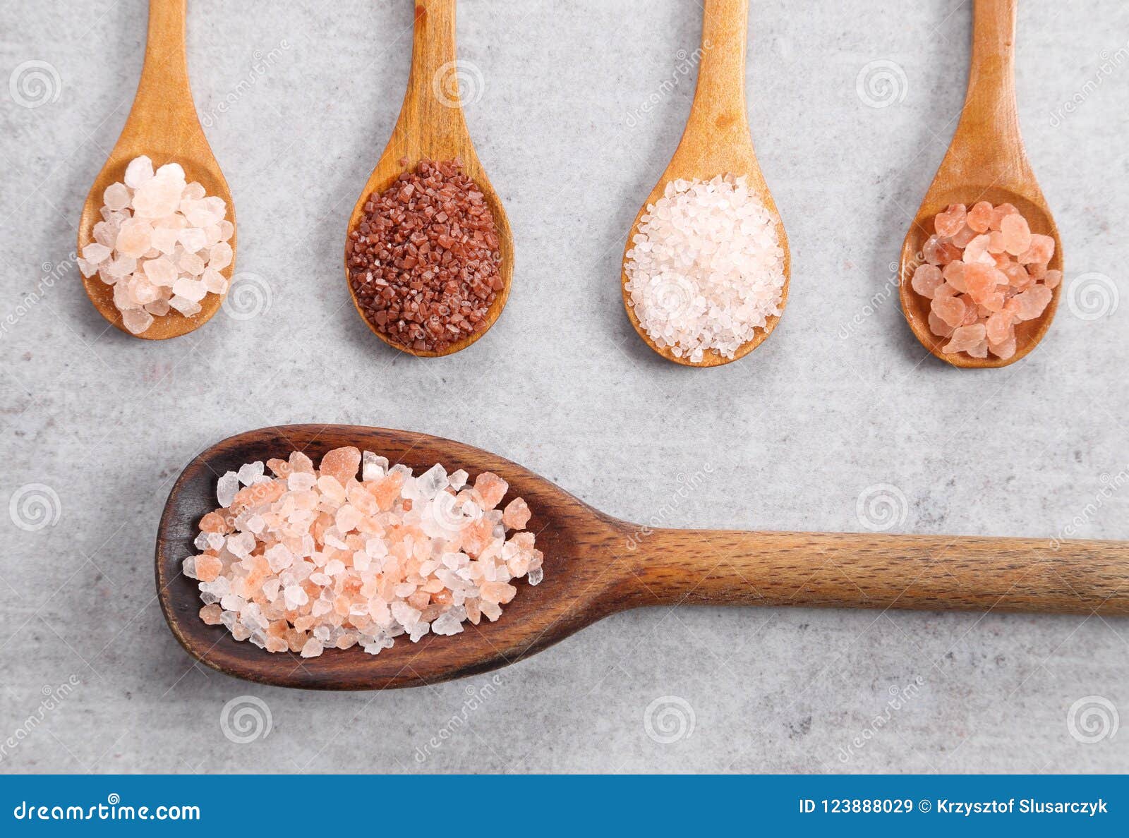 Different Varieties of Table Salt. Stock Image Image of ground, macro