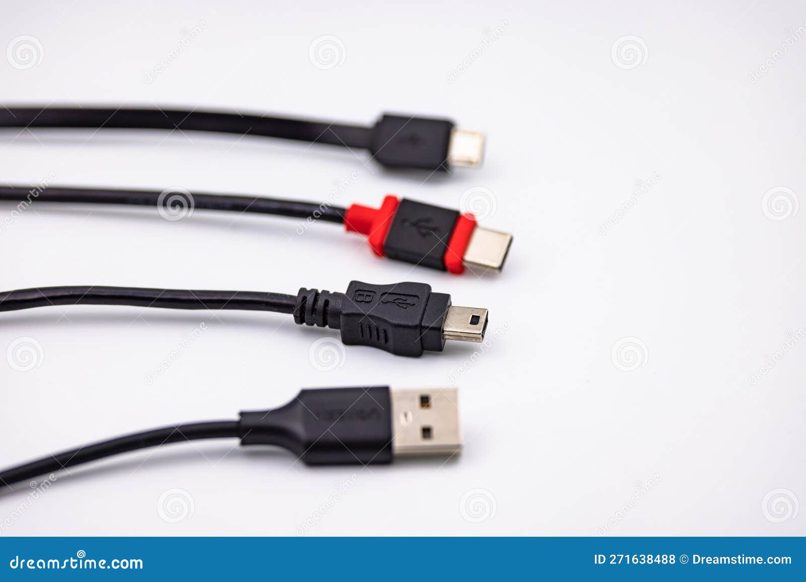 Various USB Plugs and USB Cables Stock Photo Image of mini, shot