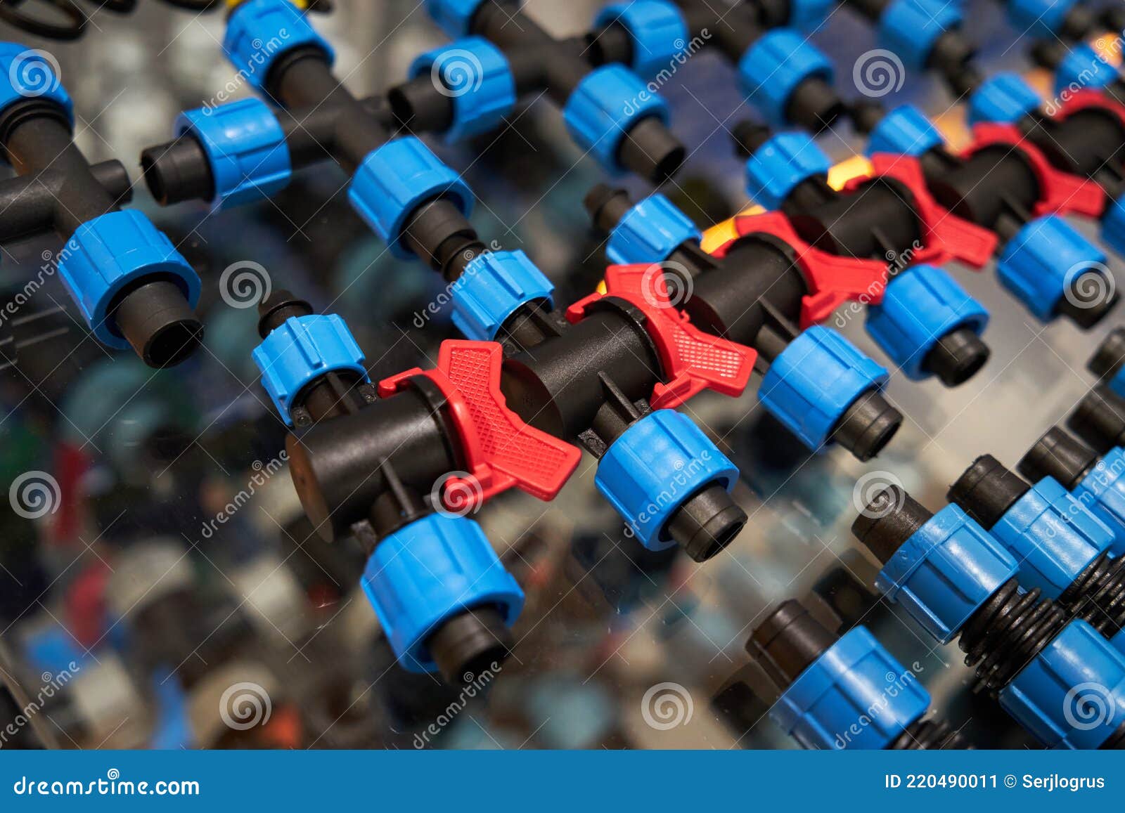 Various Valves for Creating Irrigation Systems Stock Image Image of