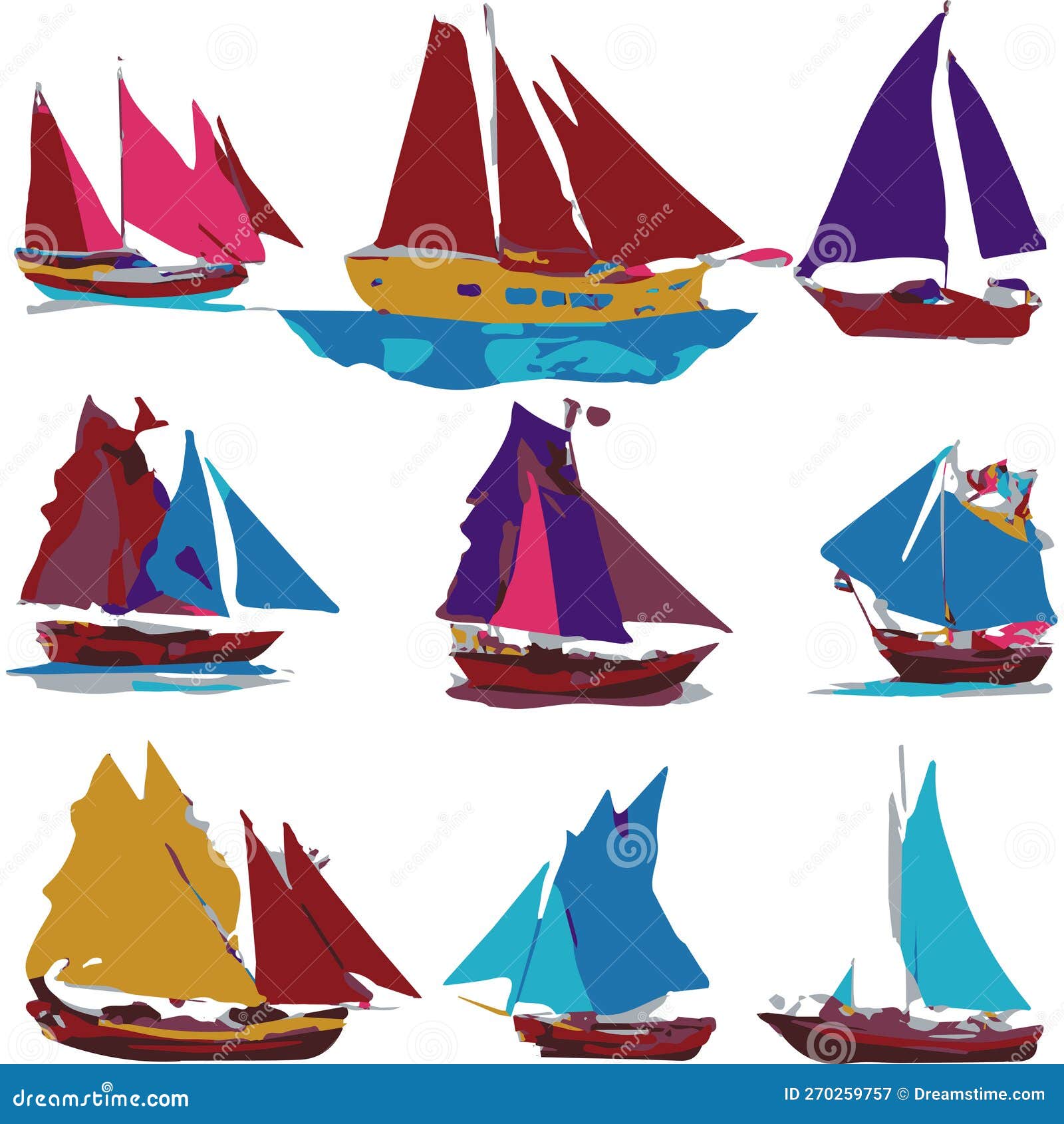Various Vector Icons Of Sailing Ships 270259757