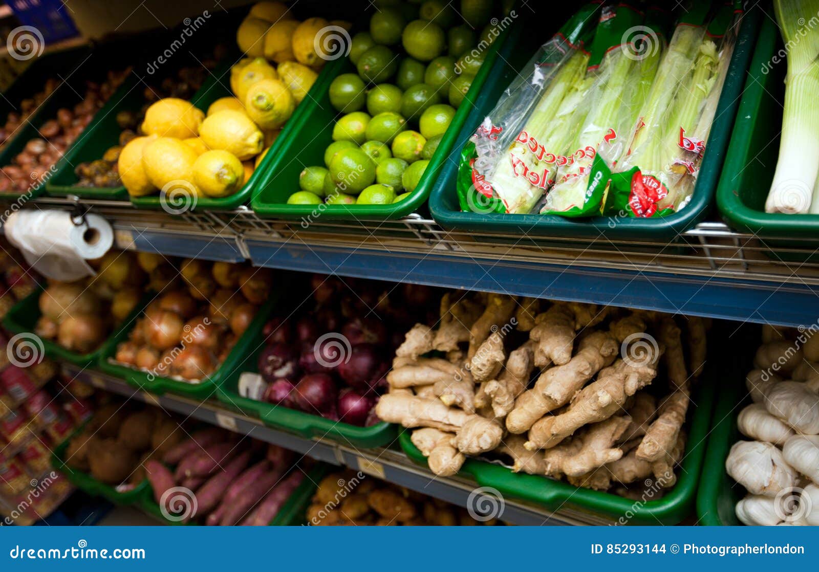Various Vegetables on Display in Grocery Store Editorial Stock Image Image of fullframe, food
