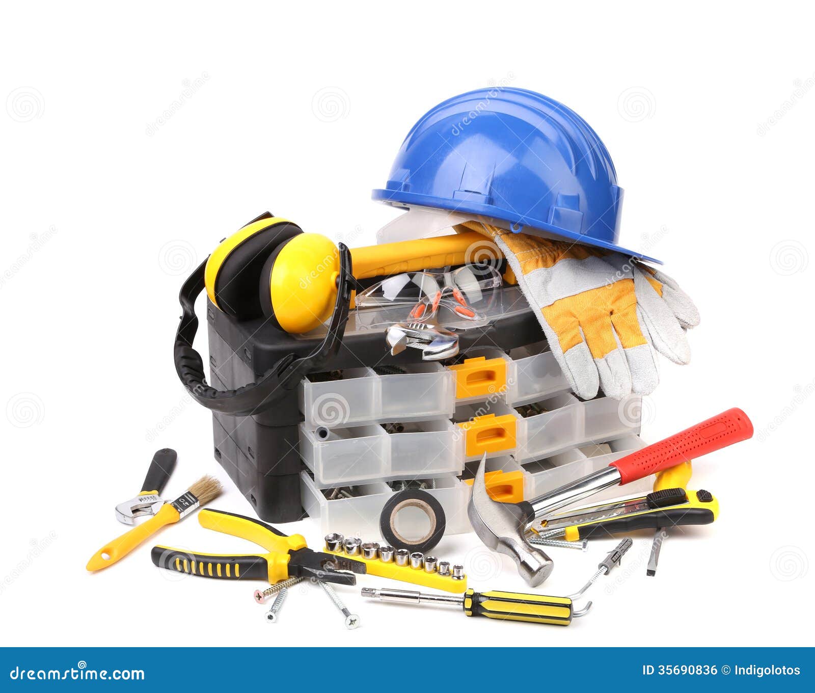 Various working equipment. stock photo. Image of repair 35690836