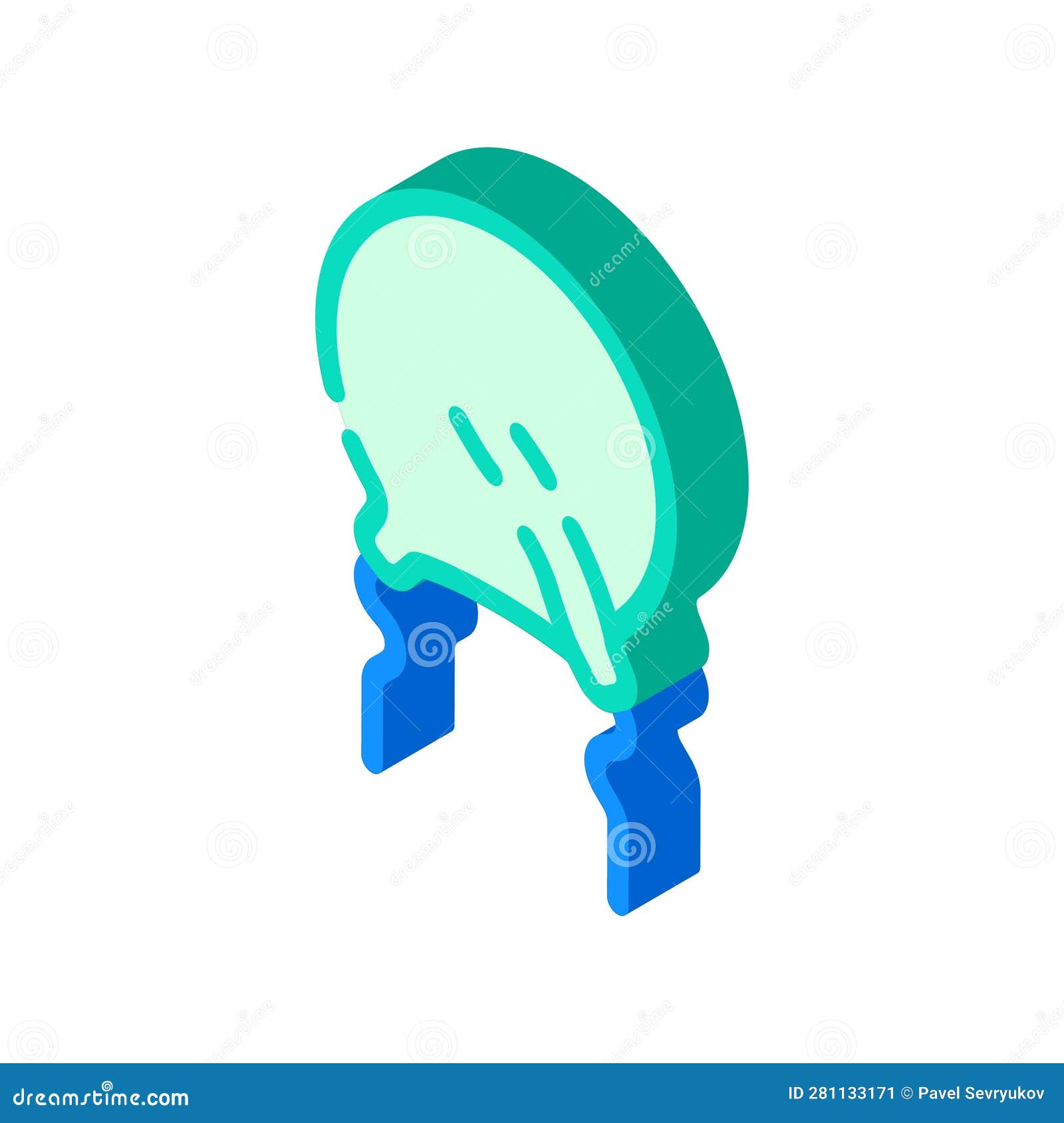 Varistor Electronic Component Isometric Icon Vector Illustration Stock