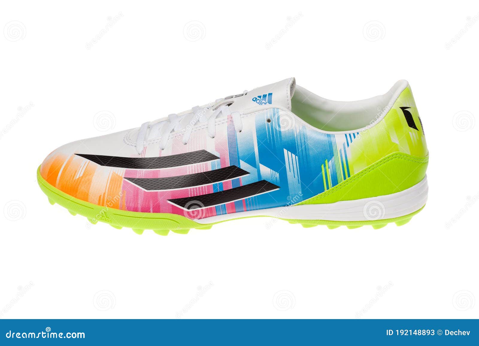 Varna , Bulgaria - JULY 6, 2016 : ADIDAS F10 TF /MESSI/ Soccer Shoe. Isolated on White. Product Shots Editorial Stock Photo - Image of shop, training: 192148893