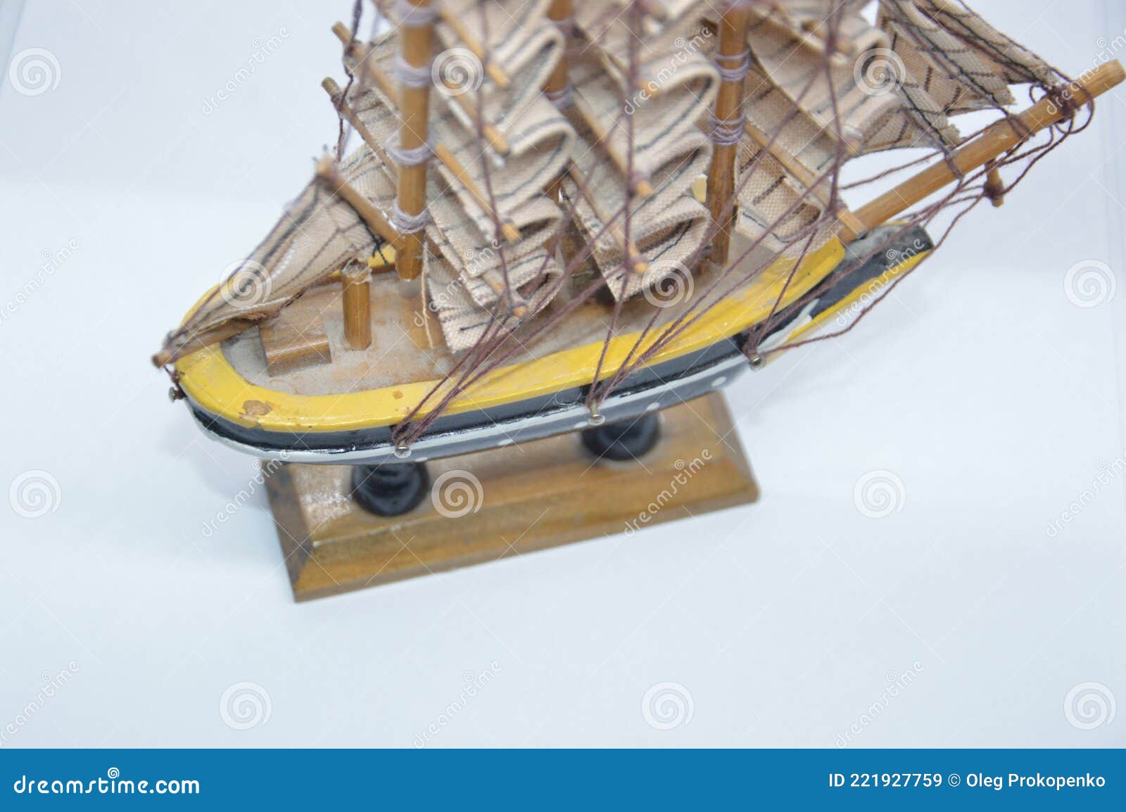 Varnished Model of a Sailing Ship Stock Image Image of wooden