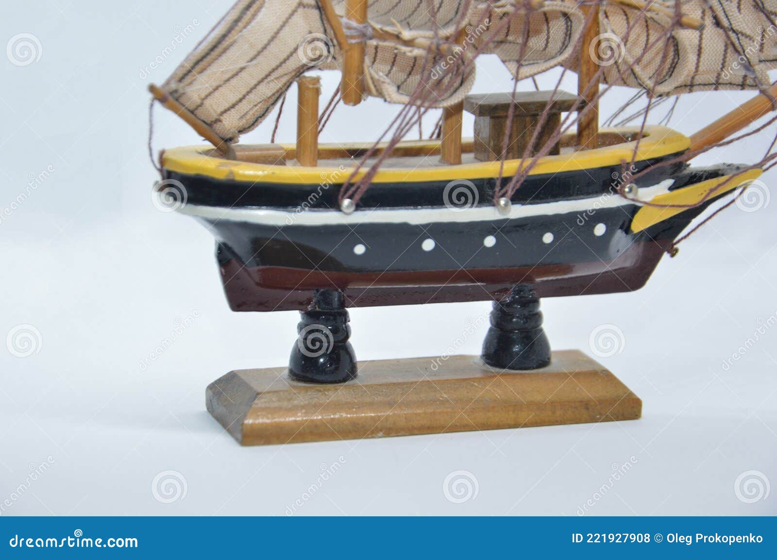 Varnished Model of a Sailing Ship Stock Photo Image of painted, ropes