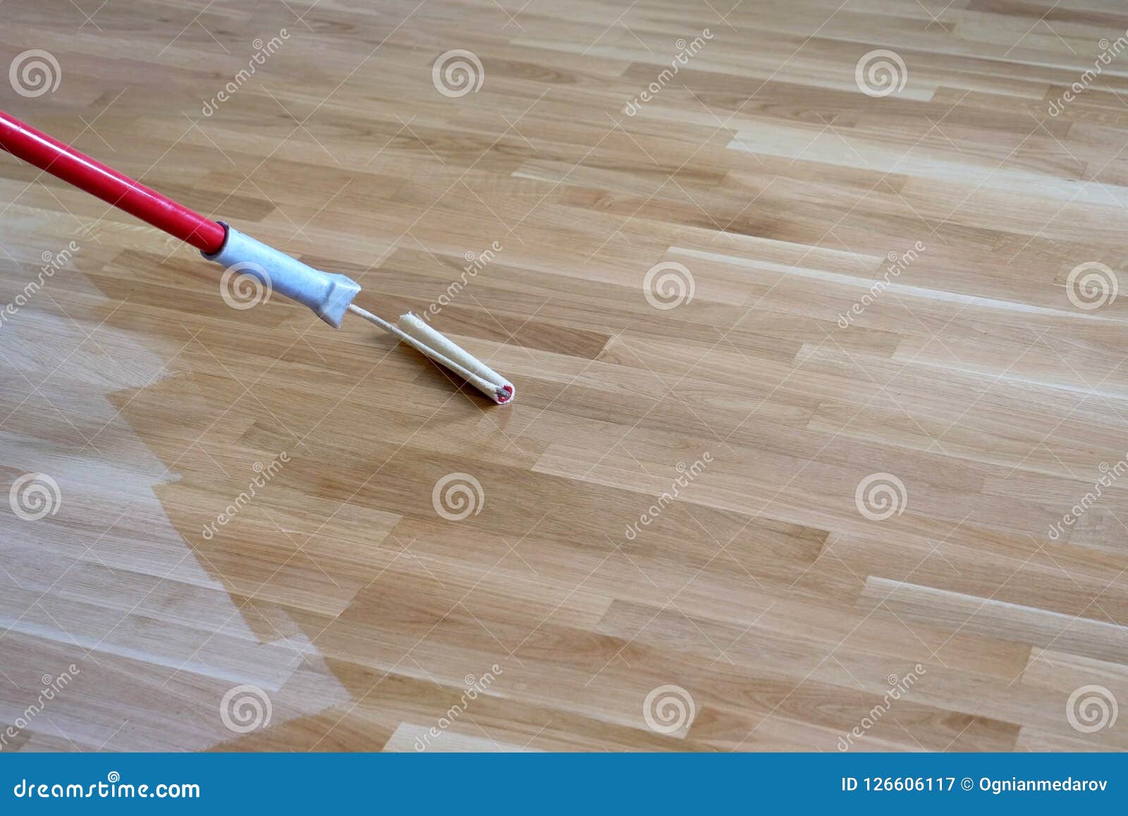 Varnishing Lacquering Parquet Floor Stock Image Image Of Floor