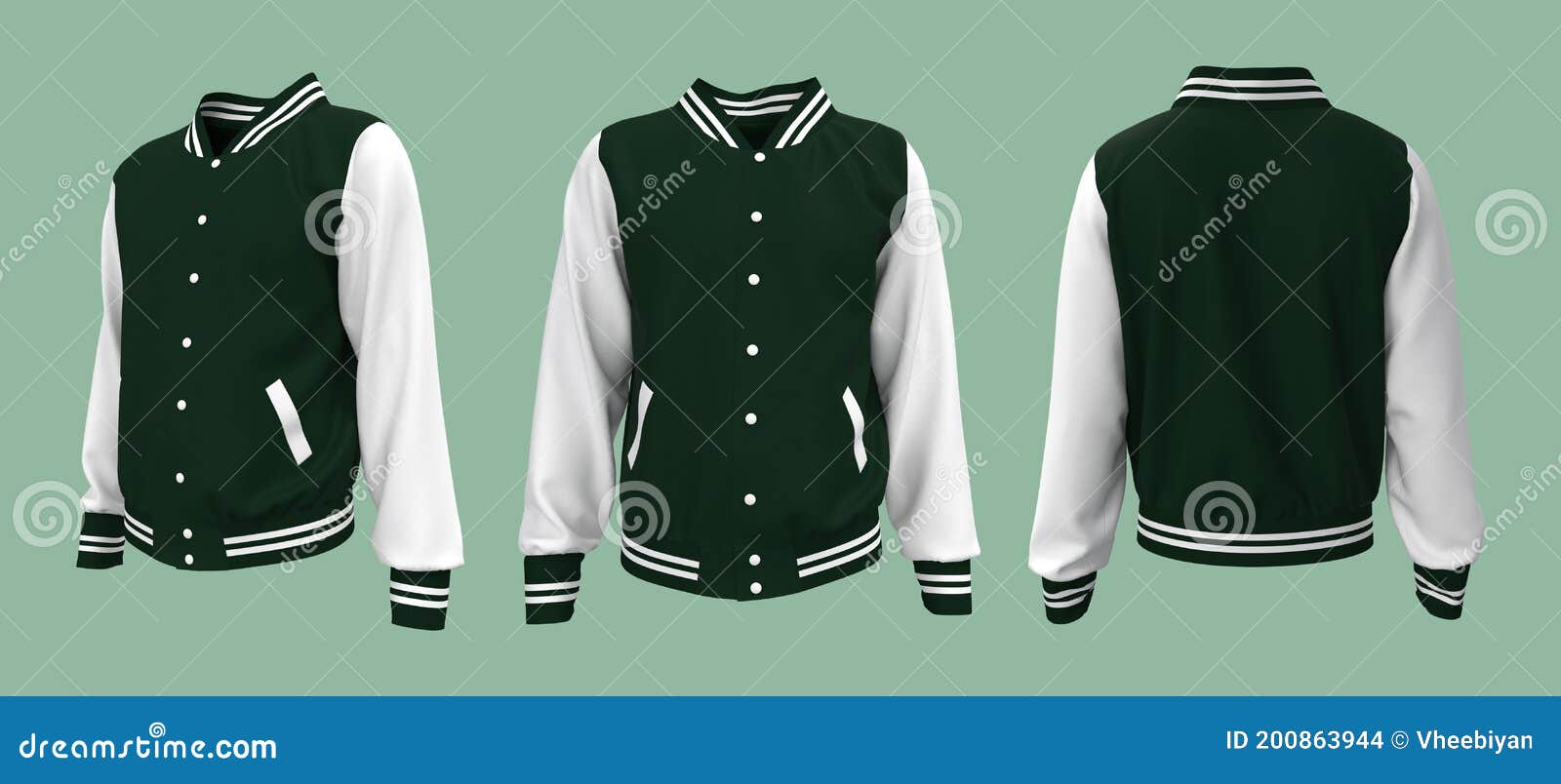 Blank Baseball Jacket Mock Up Stock Illustration - Illustration of ...