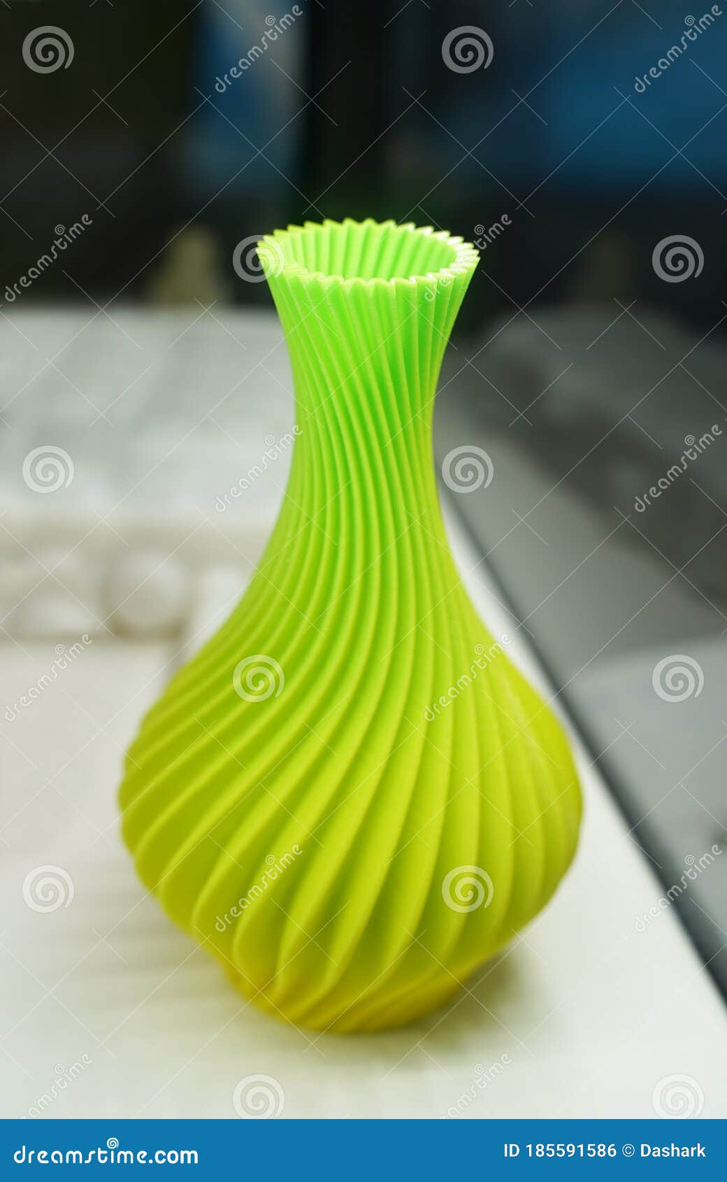 vase closeup object printed 3d printer close-up. progressive modern additive technology 4.0 industrial revolution